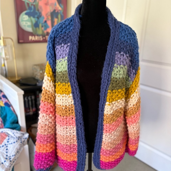 SAACHI Multicolor Chunky Knit Cardigan - Picture 1 of 3